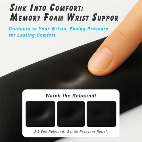 Luxe Leather Wrist Rest Set - Black - luxe Series