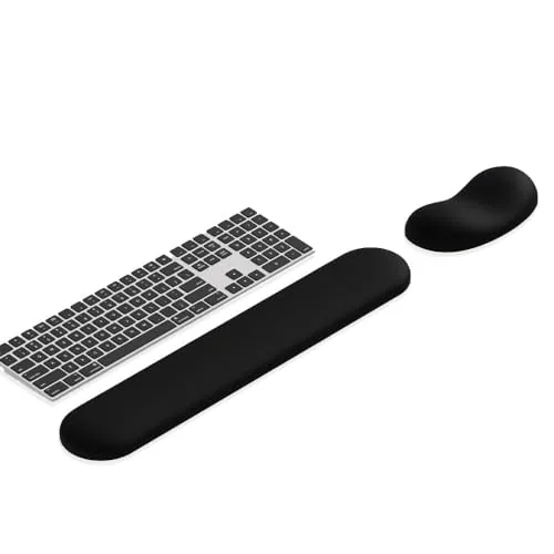 Luxe Leather Wrist Rest Set - Black wrist rest for keyboard and mouse
