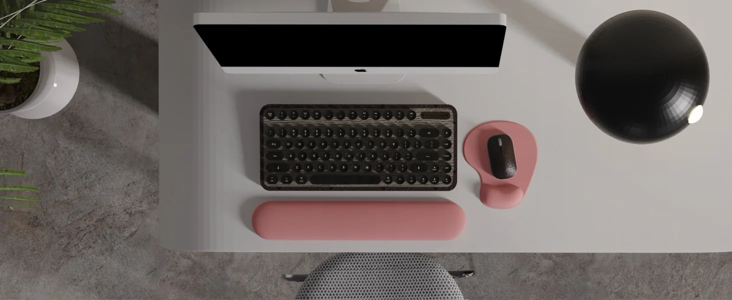 Office Mousepad with Gel Wrist Support pink