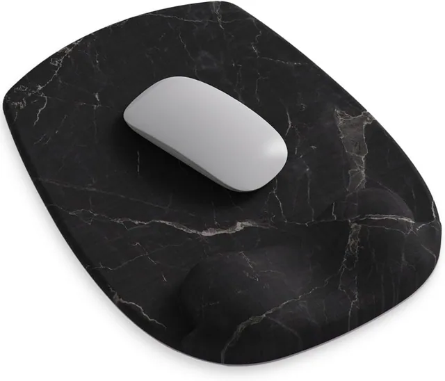 Art Series Gel Mouse Pad - Black Marble Art ergonomic mouse pad