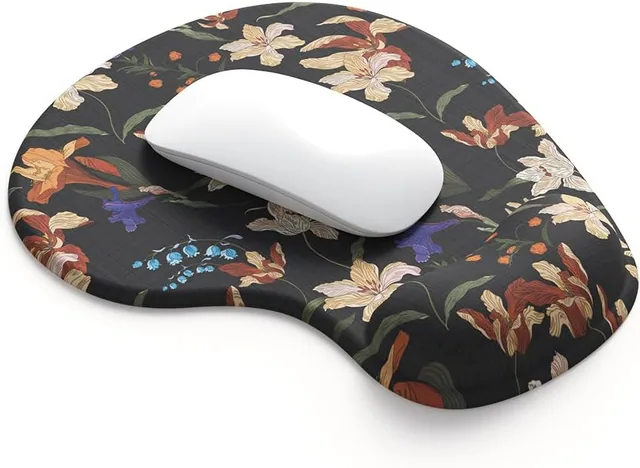Art Series Gel Mouse Pad - Lily - Lily ergonomic mouse pad with wrist rest
