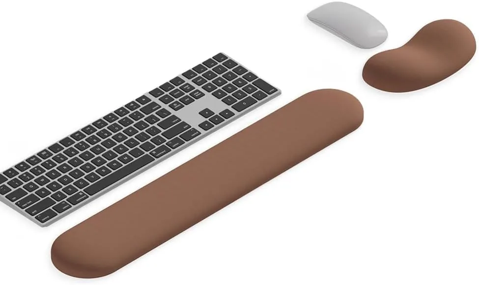 Luxe Leather Wrist Rest Set - Brown - luxe Series