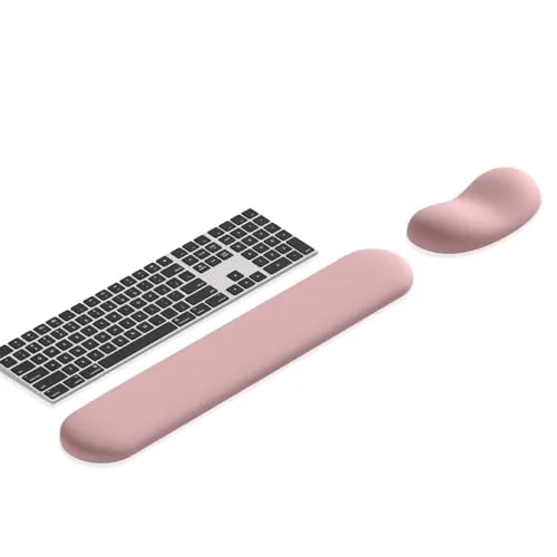 Luxe Leather Wrist Rest Set - Pink wrist rest for keyboard and mouse